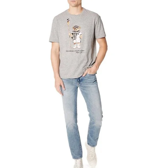 POLO RALPH LAUREN GRAY SHORT SLEEVE CLASSIC FIT BEAR CREW T-SHIRT - Picture 8 of 8